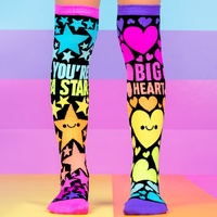 Madmia Socks Ages 6-99 One Size Fits Most - STARRY HEART Novelty Socks