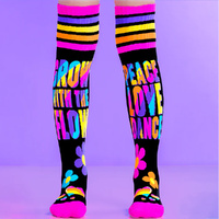 Madmia Socks Ages 6-99 One Size Fits Most - PEACE LOVE DANCE, Novelty Socks
