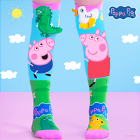 Madmia Socks Ages 6-99 One Size Fits Most - PEPPA PIG & GEORGE Novelty Socks