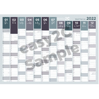 2022 Calendar easy2C Wall Planner Unlaminated, EsE-2c Easy To See 4291