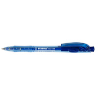 Stabilo Liner 308 Ballpoint Pen Medium Blue Retractable Box of 10, ACCO 0280730