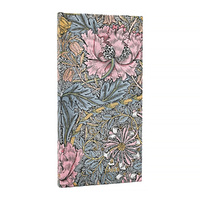 2026 Diary Paperblanks Slim Week-At-A-Time Horizontal Hardcover Morris Pink Honeysuckle