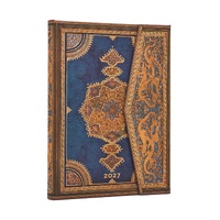 2027 Diary Paperblanks Safavid Indigo Midi Week-At-A-Time Horizontal Hardcover