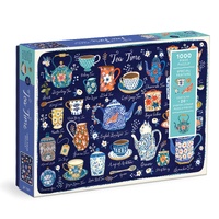 Galison Jigsaw Puzzle 1000 Piece Tea Time Shaped