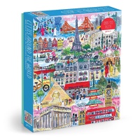 Galison Jigsaw Puzzle 1000 Piece Michael Storrings Cities Around The World