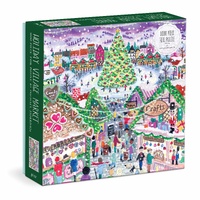 Galison Jigsaw Puzzle 1000 Piece Michael Storrings Holiday Village Market Foil