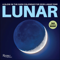 2026 Calendar Lunar Glow-In-The-Dark Square Wall, Rizzoli Universe AM48449