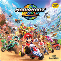 2027 Calendar Mario Kart World with Stickers Square Wall, Abrams AM92359