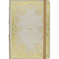 2024 Diary Gilded Ivory 13x18cm Week to View, Peter Pauper Press 340382