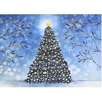 Peter Pauper Press Deluxe Christmas Card Set - Twilight Tree 341112