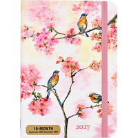 2027 16-Month Planner Peter Pauper Press Cherry Blossoms in Spring Compact Week to View, 347350