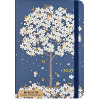 Peter Pauper Press 2027 Planner Falling Blossoms 16-Month Weekly Small, 347374