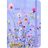 2027 16-Month Planner Peter Pauper Press Lavender Wildflowers Compact Week to View, 347411