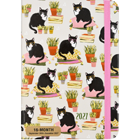 2027 16-Month Planner Peter Pauper Press Smarty Cats Compact Week to View, 347459