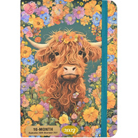 Peter Pauper Press 2027 Planner Highland Cow 16-Month Weekly Small, 347510