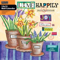 2022 Calendar Live Happily Square Wall by Wells St L18148