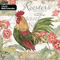 2022 Calendar Roosters Square Wall by Wells St L18155