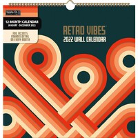 2022 Calendar Retro Vibes Spiral Square Wall by Wells St L22381