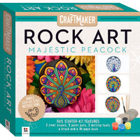 Craft Maker Rock Art Mini Kit: Majestic Peacock