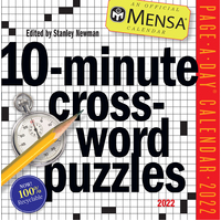 2022 Calendar Mensa 10-Minute Crossword Puzzles Page-A-Day Boxed, Workman W13253