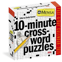 2026 Calendar Mensa 10-Minute Crossword Puzzles Page-A-Day Boxed, Workman