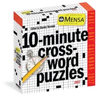 2027 Calendar Page-A-Day Mensa 10-Minute Crossword Puzzles Day-to-Day Boxed, Workman