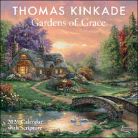 2026 Calendar Thomas Kinkade Gardens of Grace with Scripture Square Wall, Andrews McMeel AM96812