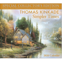 2026 Calendar Thomas Kinkade Special Collector's Edition Simpler Times with Print Deluxe Wall, Andrews McMeel AM96836