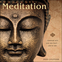 2026 Calendar Meditation Square Wall, Amber Lotus AM97772