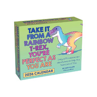 2026 Calendar Take it from a Rainbow T-Rex, You're perfect as you are Day-to-Day Boxed, Andrews McMeel AM98052