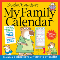 2026 Calendar Sandra Boynton's My Family 17-Month School Year Square Wall, Andrews McMeel AM98137