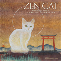 2026 Calendar Zen Cat Square Wall, Amber Lotus AM99158