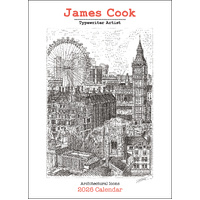 2026 Calendar James Cook Typewriter Artist Architectural Icons Vertical Deluxe Wall, Andrews McMeel AM99240