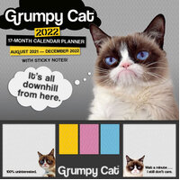 2022 Calendar Grumpy Cat Sticky Note 16-Month Square Wall by Sellers S12253