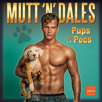 2024 Calendar Mutt'N'Dales Pups & Pecs 16-Month Square Wall Sellers Publishing
