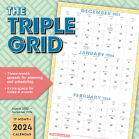 2024 Calendar The Triple Grid 17-Month Square Wall Sellers Publishing S36778