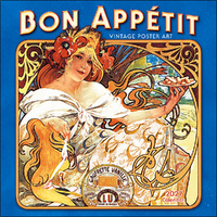 2027 16-Month Calendar Bon Appetit: Vintage Poster Art Square Wall, Sellers S61077