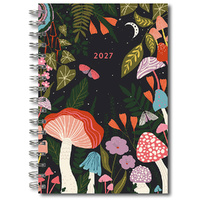 2027 16-Month Planner Design Essentials: Enchanted Mushrooms Desk Monthly/Weekly, Sellers S62036