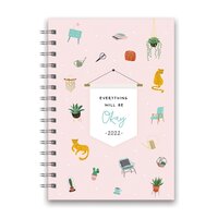 2022 Diary Everything Will Be Okay Medium Spiral Planner, Orange Circle Studio