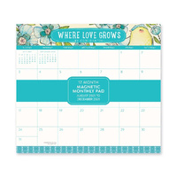 2026 17-Month Calendar Orange Circle Monthly Pad 244x216mm Magnetic Wall Where Love Grows, ACCO 26125