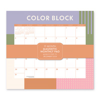 2026 17-Month Calendar Orange Circle Monthly Pad 244x216mm Magnetic Wall Colour Block, ACCO 26129