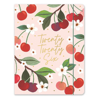 2026 17-Month Planner Orange Circle Just Right 191x248mm Month to View Fruit & Flora, ACCO 26353