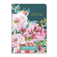 2026 17-Month Planner Orange Circle Pocket 114x165mm Month to View Bella Flora, ACCO 26369
