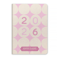 2026 17-Month Planner Orange Circle Pocket 114x165mm Month to View Darling Dots, ACCO 26372