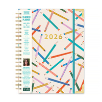 2026 17-Month Planner Orange Circle Deluxe XL 216x279mm Week to View Make Your Mark Spiral, ACCO 26427