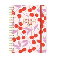 2026 17-Month Planner Orange Circle Tri-Tab 178x244mm Week to View Cherry Sweet Spiral, ACCO 26500
