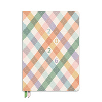 2026 17-Month Planner Orange Circle Clara Cloth Bound 152x216mm Monthly/Weekly As If Argyle, ACCO 26551