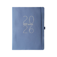 2026 18-Month Planner Classic Vegan Leather 20x25cm Monthly/Weekly, Graphique de France GF44193