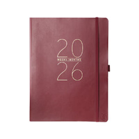 2026 18-Month Planner Classic Vegan Leather 20x25cm Monthly/Weekly, Graphique de France GF44209