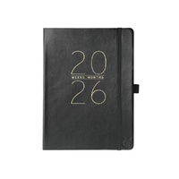 2026 18-Month Planner Classic Vegan Leather 15x20cm Monthly/Weekly, Graphique de France GF44223